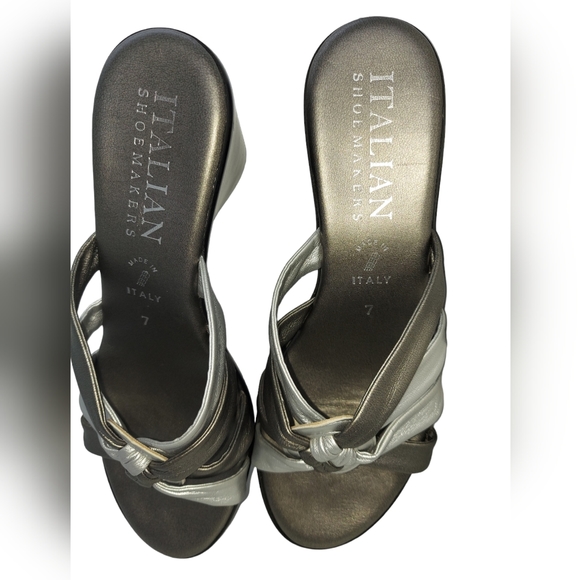 Italian Shoemakers Open Toe Wedge Sandals Women's Size 7 - Picture 2 of 6